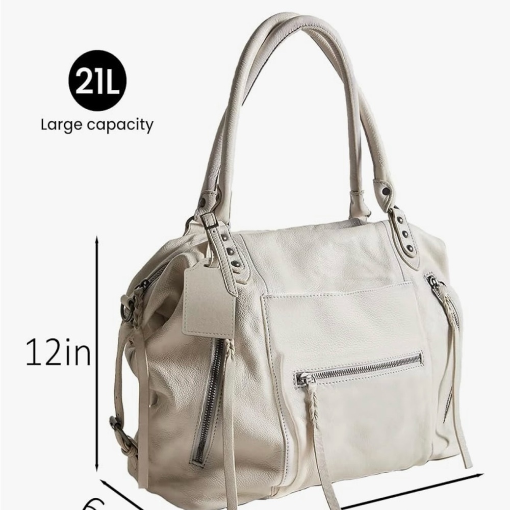 Off White Faux Leather Purse - Picture 4 of 5